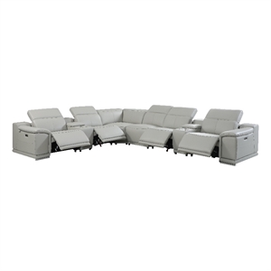 Titan Furnishings 8-Piece 1 Console 4-Power Reclining Italian Leather Sectional