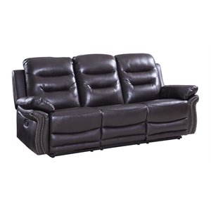 Titan Furnishings Modern Contemporary Leather Upholstered Sofa in Brown