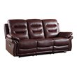 Titan Furnishings Modern Contemporary Leather Upholstered Sofa in Burgundy Red