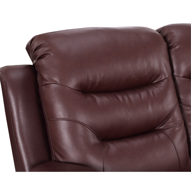 Titan Furnishings 2-Piece Leather Sofa with Console Loveseat in Burgundy Red