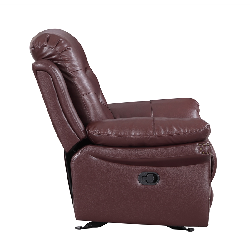 Titan Furnishings 2-Piece Leather Sofa with Console Loveseat in Burgundy Red