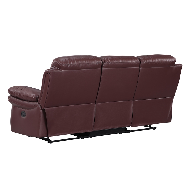 Titan Furnishings 2-Piece Leather Sofa with Console Loveseat in Burgundy Red