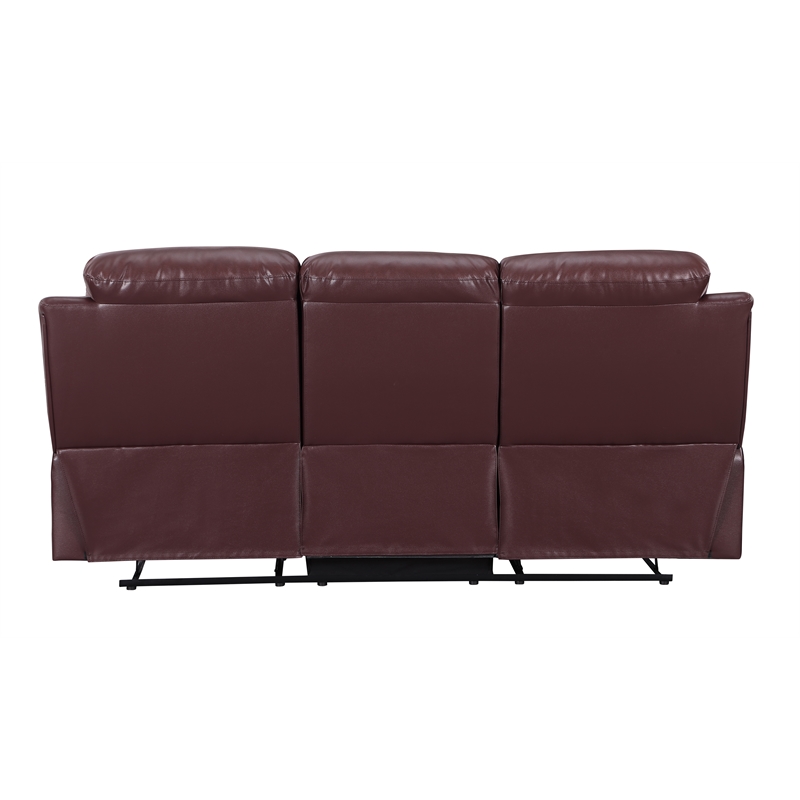 Titan Furnishings 2-Piece Leather Sofa with Console Loveseat in Burgundy Red