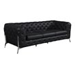 Titan Furnishings Modern Genuine Italian Leather Upholstered Sofa in Black