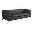 Titan Furnishings Modern Genuine Italian Leather Upholstered Sofa in Brown