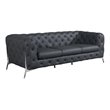 Titan Furnishings Modern Genuine Italian Leather Upholstered Sofa in Dark Gray