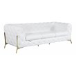Titan Furnishings Modern Genuine Italian Leather Upholstered Sofa in White