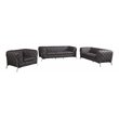 Titan Furnishings 3-Piece Genuine Italian Leather Upholstered Sofa Set in Brown