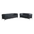 Titan Furnishings 2-Piece Genuine Italian Leather Sofa & Loveseat in Dark Gray