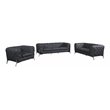 Titan Furnishings 3-Piece Genuine Italian Leather Upholstered Sofa Set in Gray