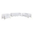 Titan Furnishings 3-Piece Genuine Italian Leather Upholstered Sofa Set in White