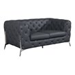 Titan Furnishings Modern Genuine Italian Leather Upholstered Loveseat in Gray