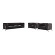 Titan Furnishings 3-Piece Genuine Italian Leather Sofa & 2 Chairs Set in Gray