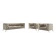 Titan Furnishings 3-Piece Genuine Italian Leather Sofa & 2 Chairs Set in Beige
