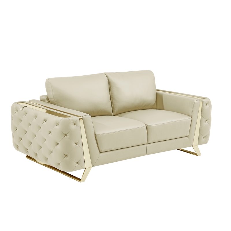 Titan Furnishings Modern Genuine Italian Leather Upholstered Sofa Set
