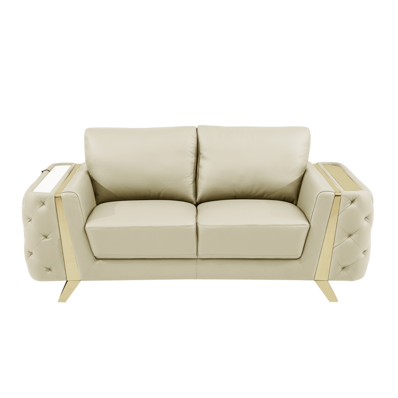 Titan Furnishings Modern Genuine Italian Leather Upholstered Sofa Set