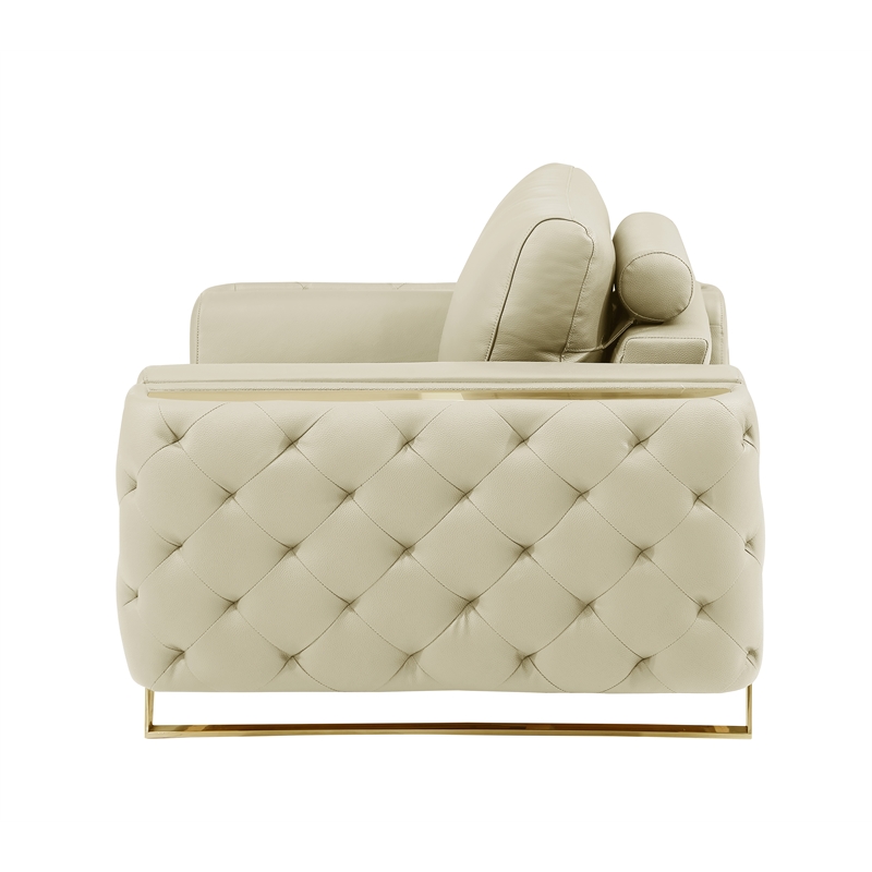 Titan Furnishings Modern Genuine Italian Leather Upholstered Sofa Set