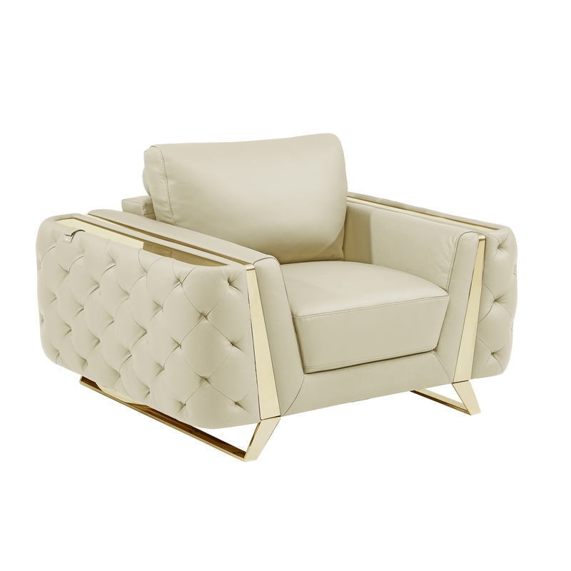 Titan Furnishings Modern Genuine Italian Leather Upholstered Sofa Set