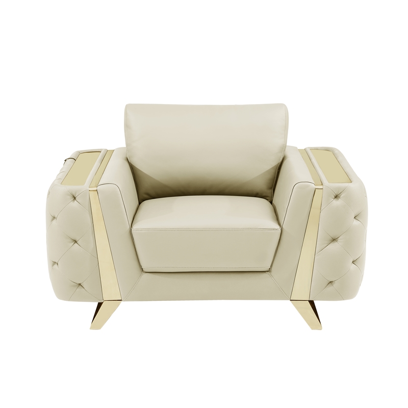 Titan Furnishings Modern Genuine Italian Leather Upholstered Sofa Set
