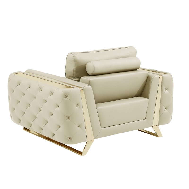 Titan Furnishings Modern Genuine Italian Leather Upholstered Sofa Set
