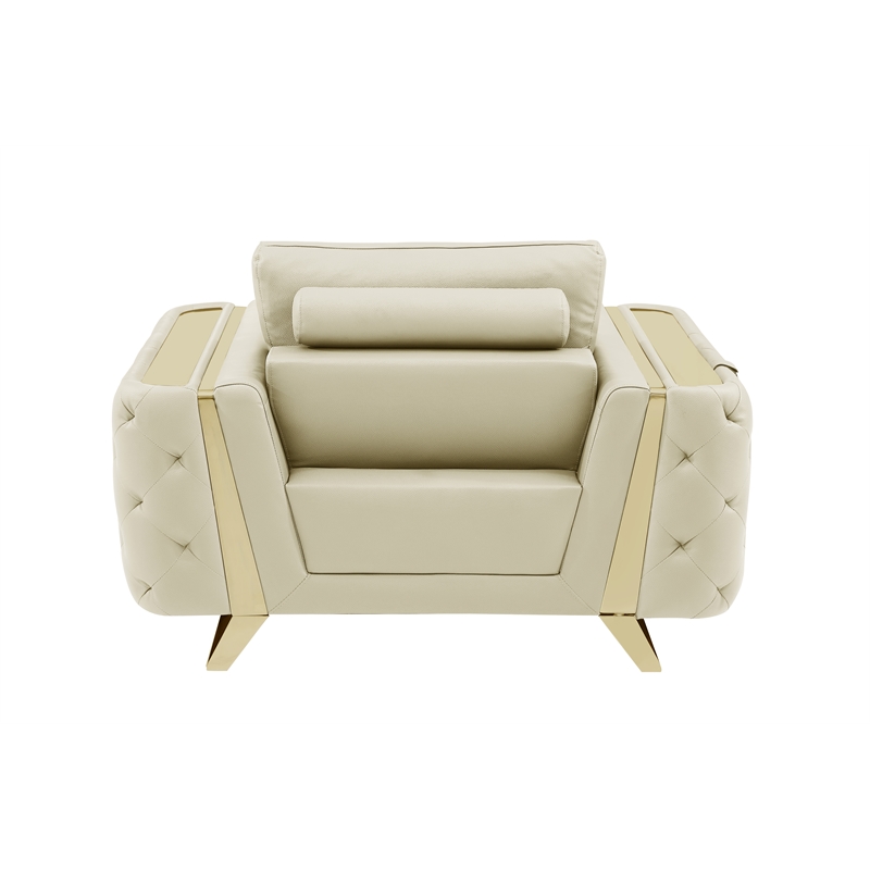 Titan Furnishings Modern Genuine Italian Leather Upholstered Sofa Set