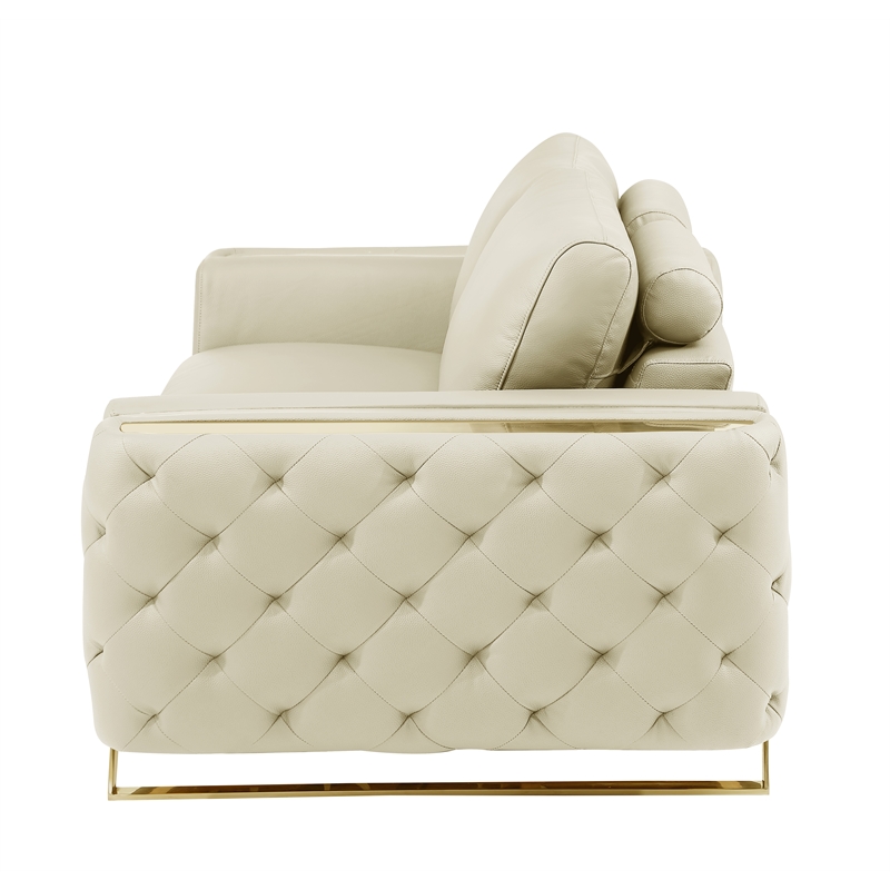 Titan Furnishings Modern Genuine Italian Leather Upholstered Sofa Set