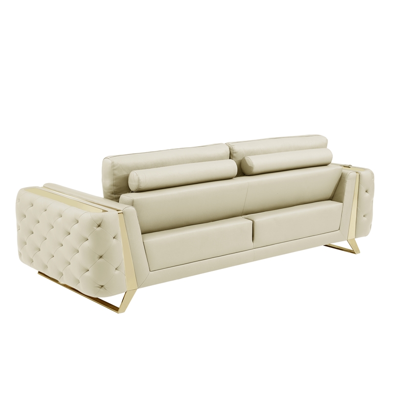 Titan Furnishings Modern Genuine Italian Leather Upholstered Sofa Set