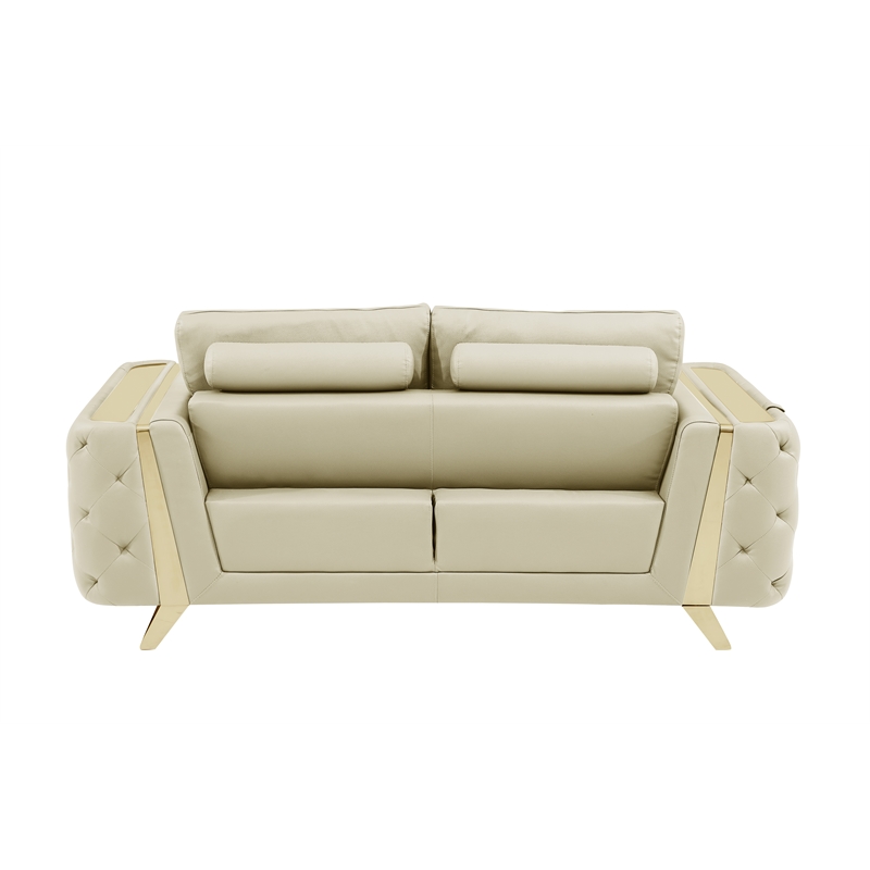 Titan Furnishings Modern Genuine Italian Leather Upholstered Sofa Set