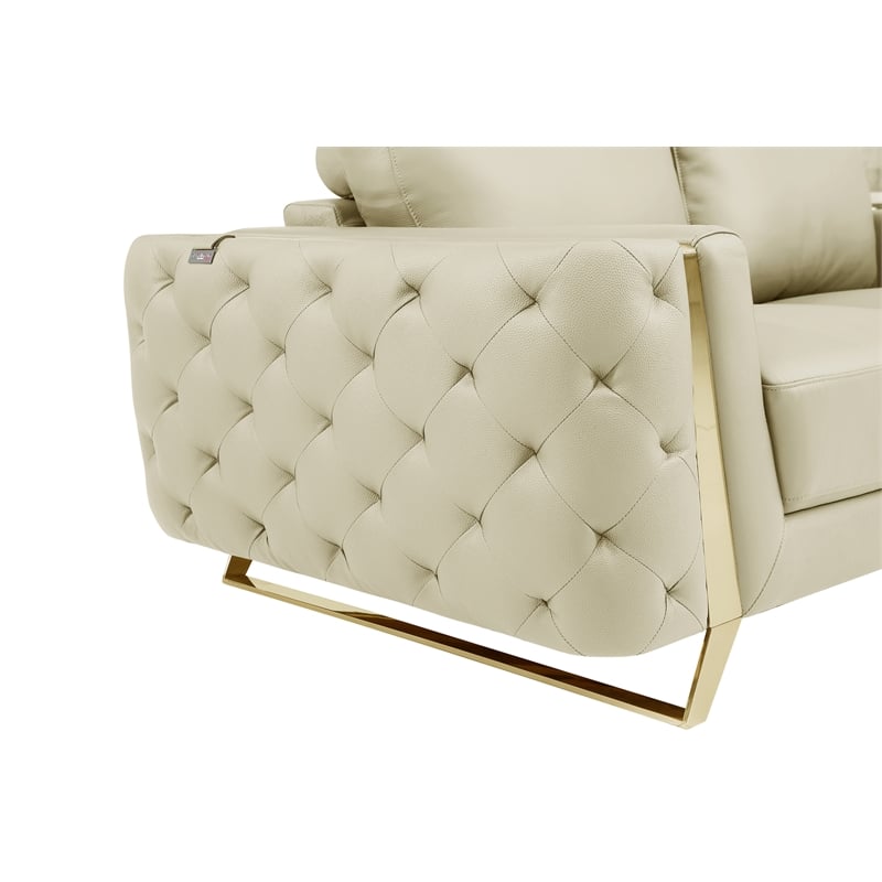 Titan Furnishings Modern Genuine Italian Leather Upholstered Loveseat