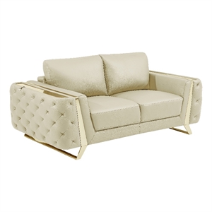 Titan Furnishings Modern Genuine Italian Leather Upholstered Loveseat
