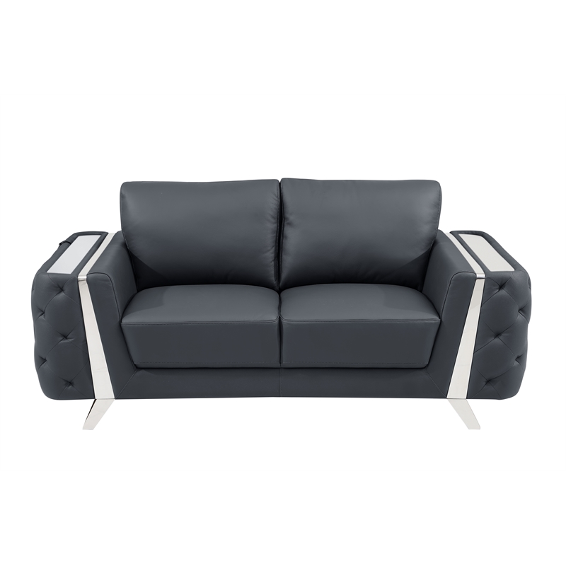 Titan Furnishings Modern Genuine Italian Leather Upholstered Sofa Set