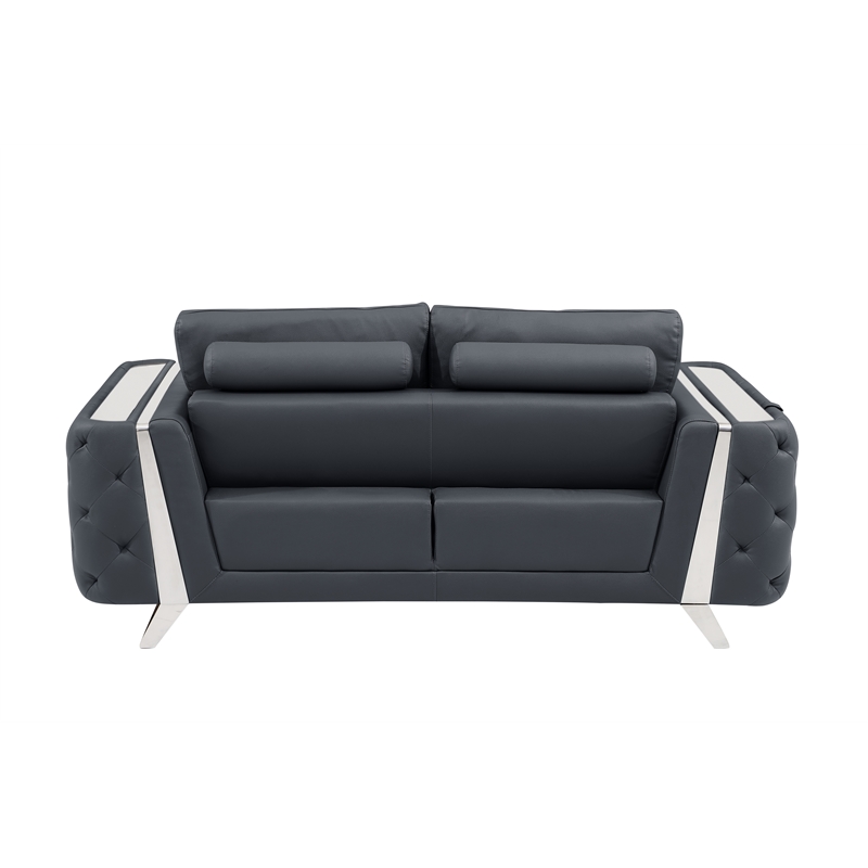 Titan Furnishings Modern Genuine Italian Leather Upholstered Sofa Set