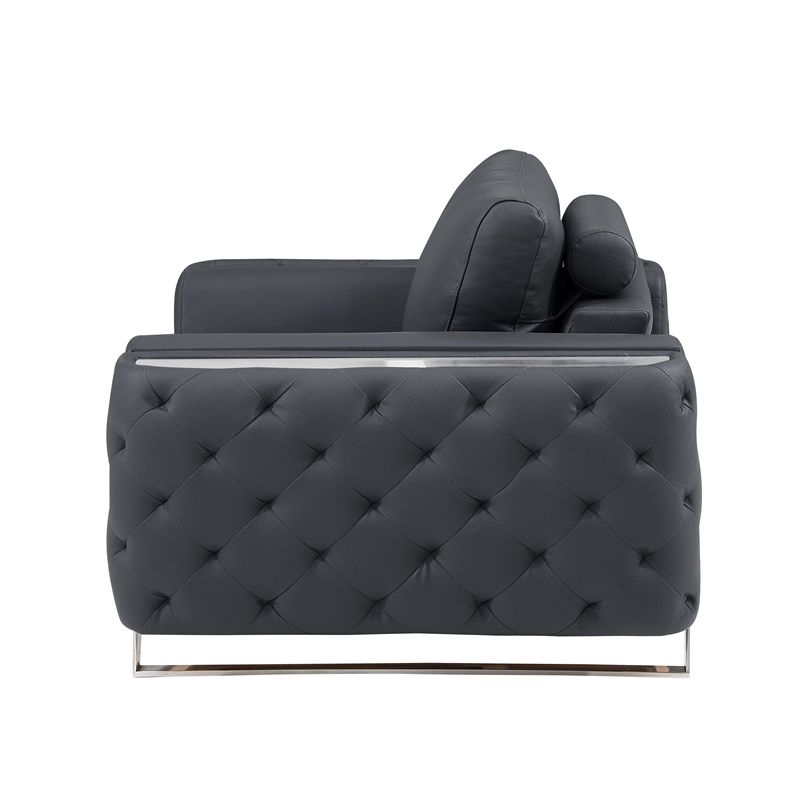 Titan Furnishings Modern Genuine Italian Leather Upholstered Sofa Set
