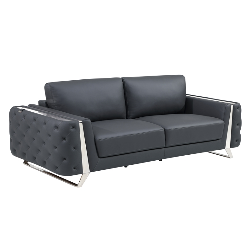 Titan Furnishings Modern Genuine Italian Leather Upholstered Sofa Set