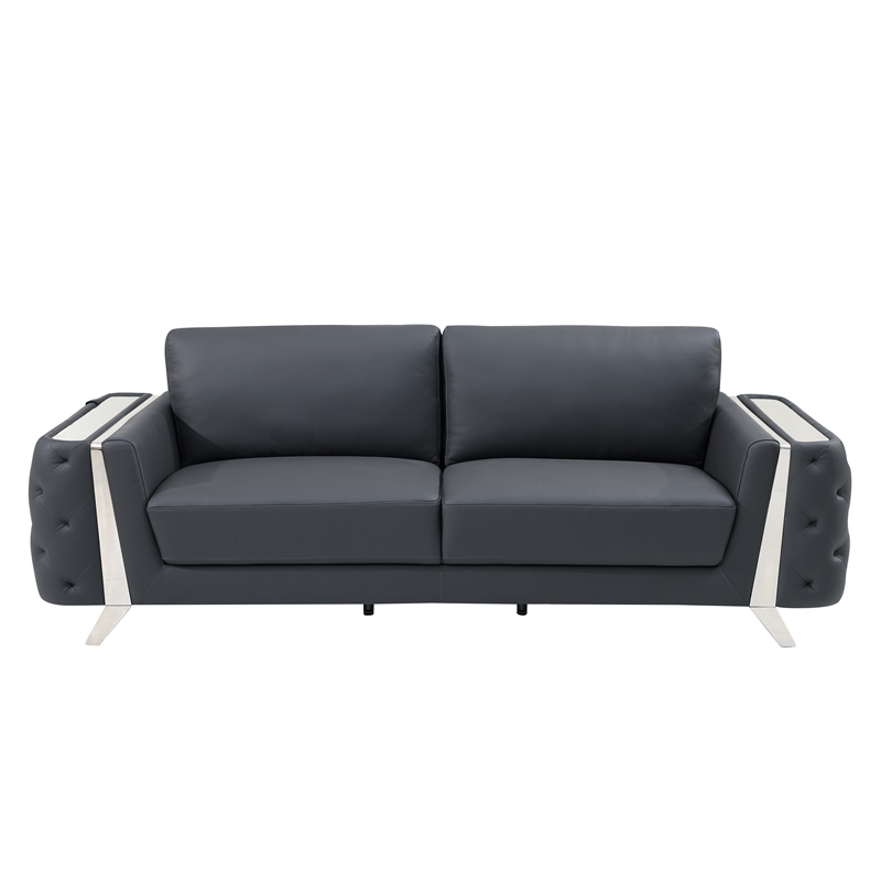 Titan Furnishings Modern Genuine Italian Leather Upholstered Sofa Set