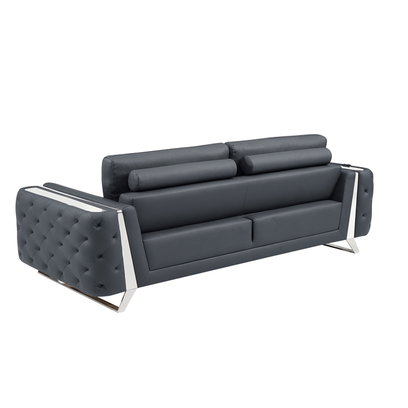 Titan Furnishings Modern Genuine Italian Leather Upholstered Sofa Set