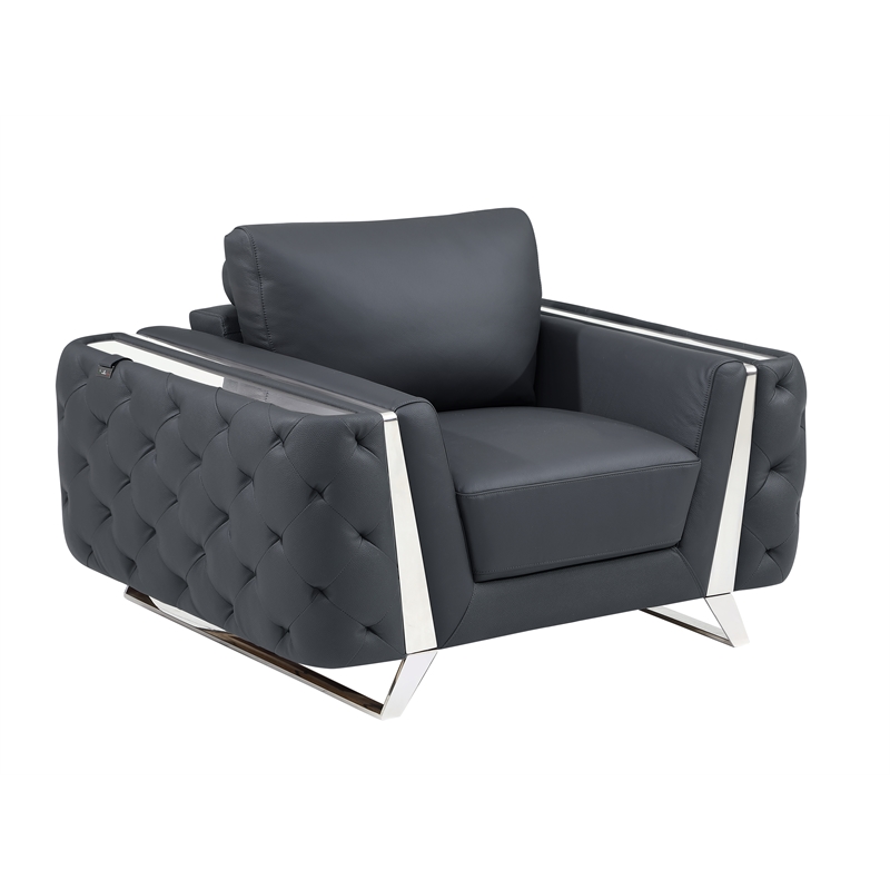 Titan Furnishings Modern Genuine Italian Leather Upholstered Sofa Set