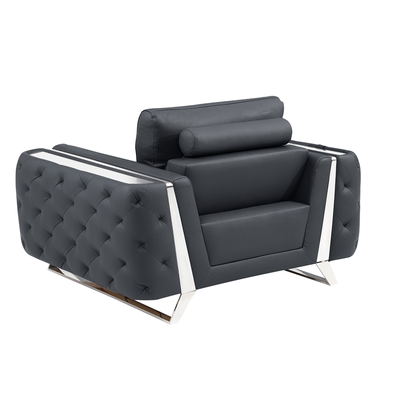 Titan Furnishings Modern Genuine Italian Leather Upholstered Sofa Set