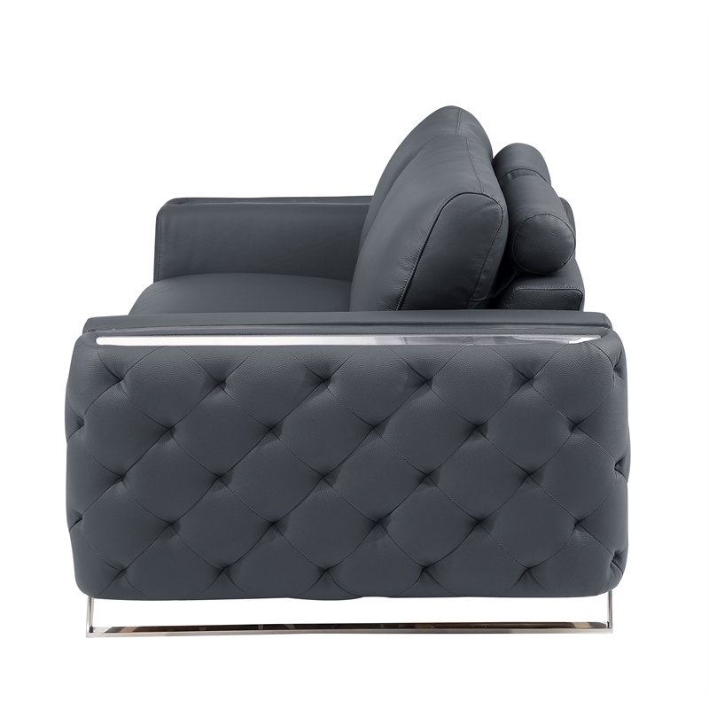 Titan Furnishings Modern Genuine Italian Leather Upholstered Sofa Set