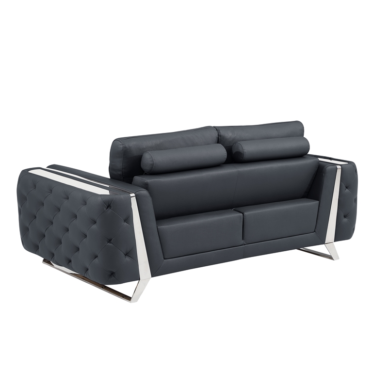 Titan Furnishings Modern Genuine Italian Leather Upholstered Sofa and Loveseat