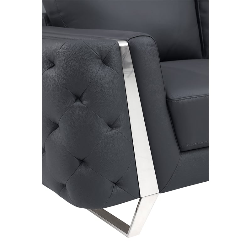 Titan Furnishings Modern Genuine Italian Leather Upholstered Sofa and Loveseat