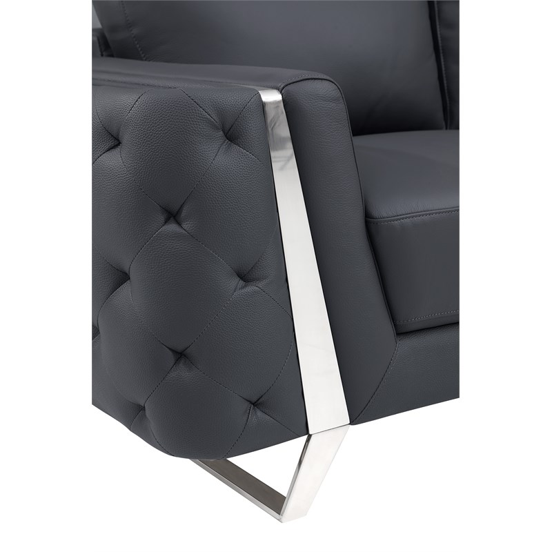 Titan Furnishings Modern Genuine Italian Leather Upholstered Sofa