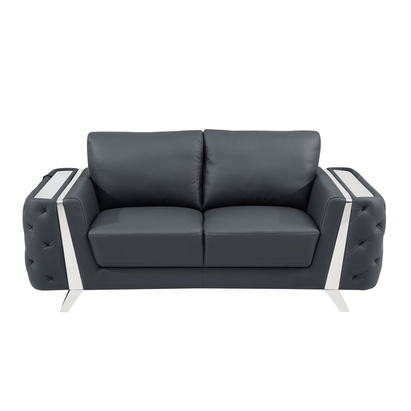 Titan Furnishings Modern Genuine Italian Leather Upholstered Loveseat