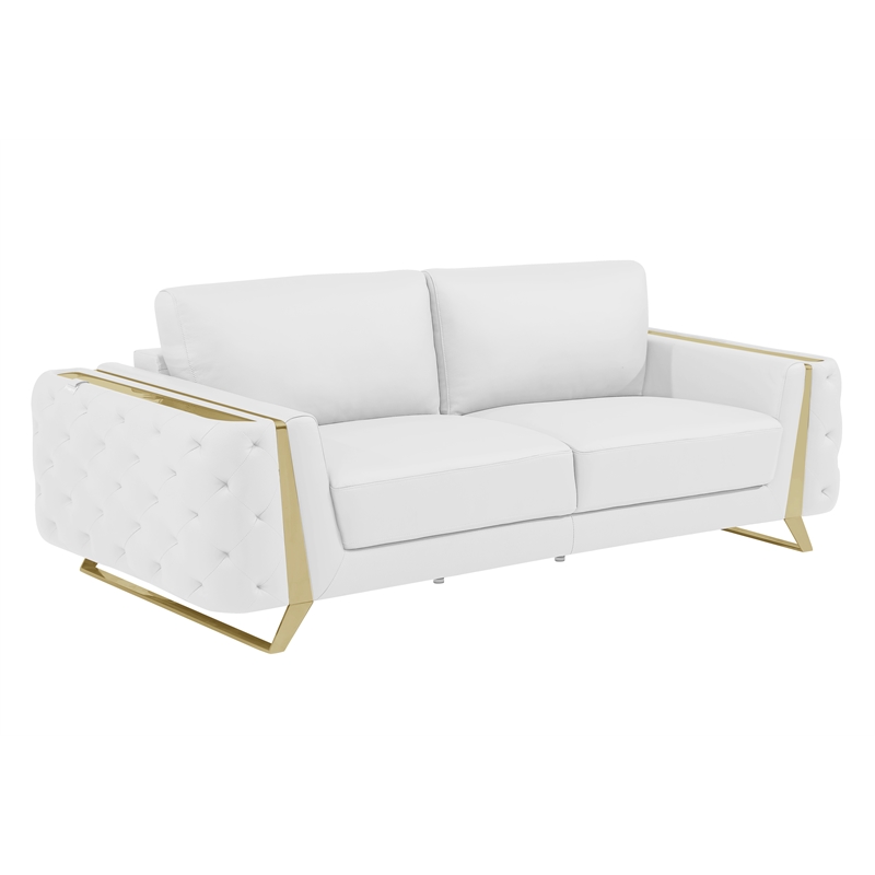 Titan Furnishings Modern Genuine Italian Leather Upholstered Sofa Set