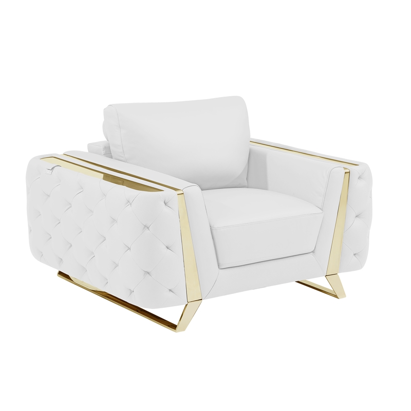 Titan Furnishings Modern Genuine Italian Leather Upholstered Sofa Set