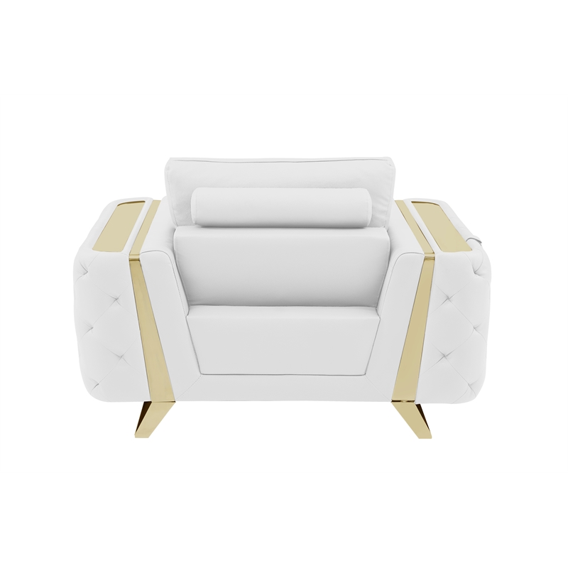 Titan Furnishings Modern Genuine Italian Leather Upholstered Sofa Set