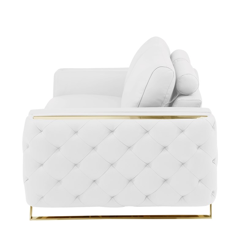 Titan Furnishings Modern Genuine Italian Leather Upholstered Sofa Set