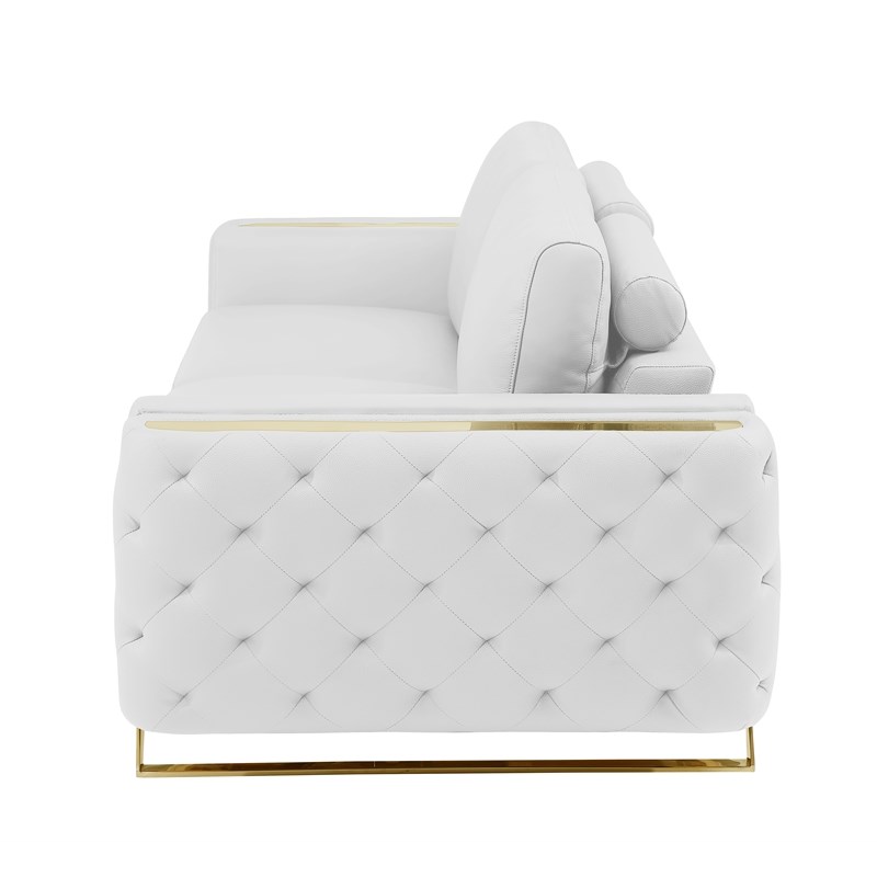 Titan Furnishings Modern Genuine Italian Leather Upholstered Sofa Set