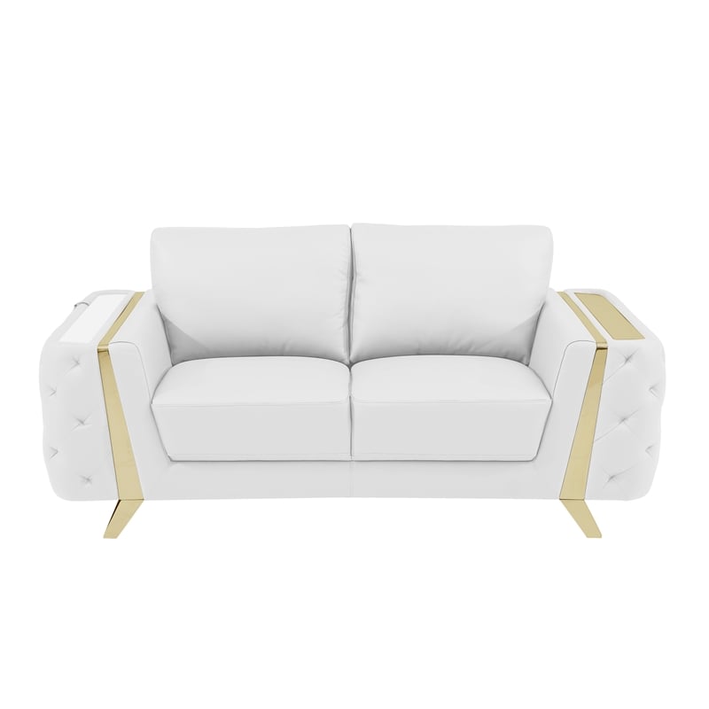 Titan Furnishings Modern Genuine Italian Leather Upholstered Loveseat