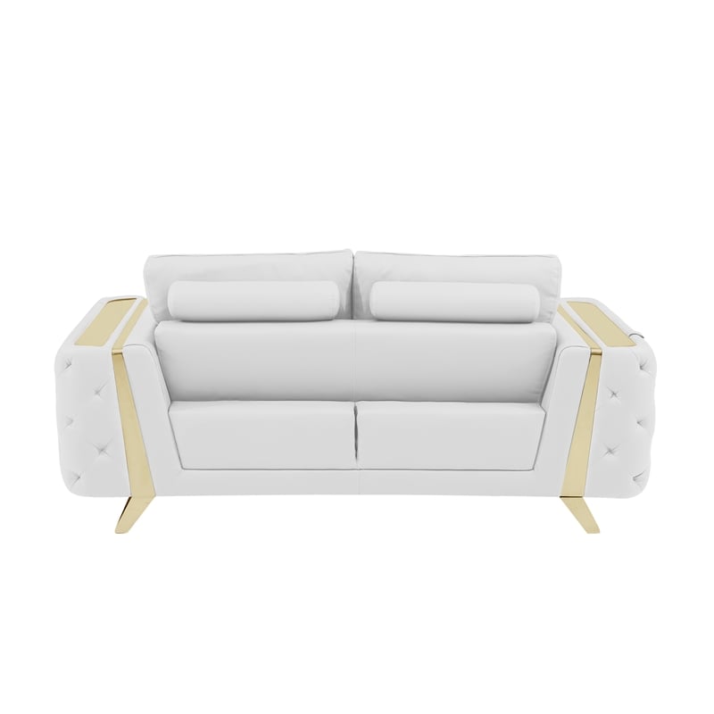 Titan Furnishings Modern Genuine Italian Leather Upholstered Loveseat